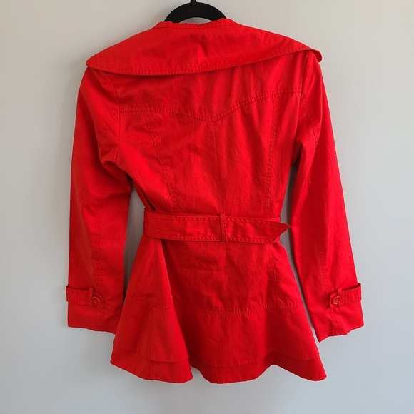Xs Guess Bright Red Trench Coat - Picture 6 of 6